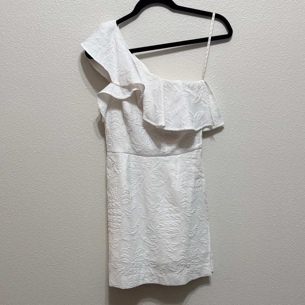 Lilly Pulitzer White One-Shoulder Dress with Ruffle